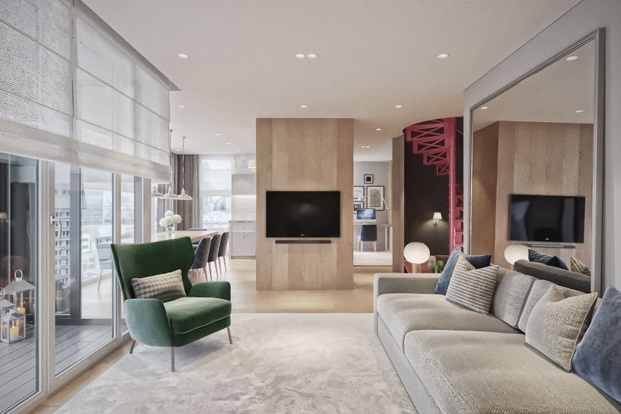 Projekt dwupoziomowego apartamentu