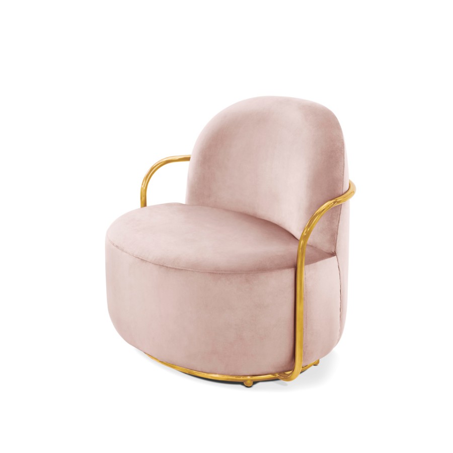 Stylowy fotel Orion Scarlet Splendour różowo-złoty