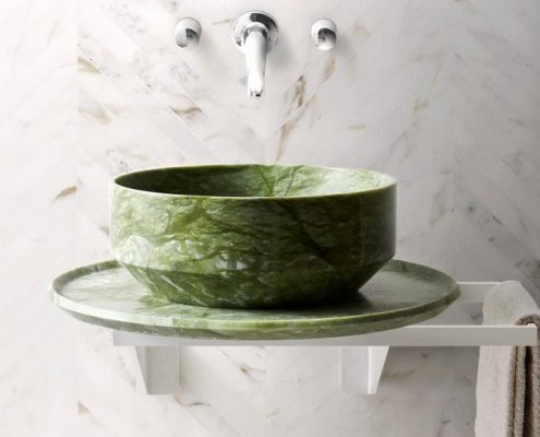 Umywalka łazienkowa z zielonego marmuru
