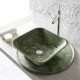 Wolnostojąca umywalka łazienkowa z zielonego marmuru