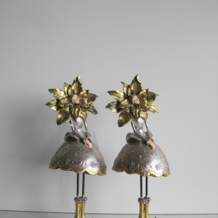 Świąteczne statuetki gwiazdy betlejemskie złoto i srebro