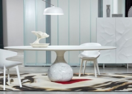 Stół okrągły na jednej nodze Aqua Roche Bobois