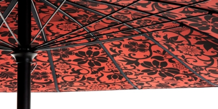 Czerwony parasol ogrodowy zewnętrzny Geisha