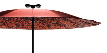 Czerwony parasol ogrodowy zewnętrzny Geisha