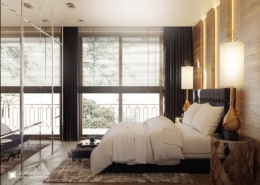 Elegancka sypialnia z motywami Art Deco