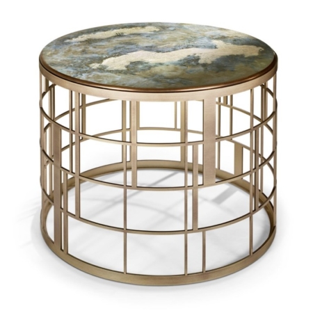 Okrągły stolik kawowy marmur złoty mat Koro Sicis
