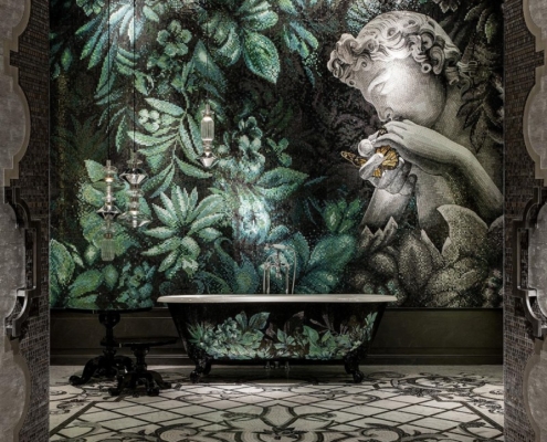 Artystyczna mozaika z łazience