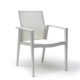 Białe krzesło ogrodowe z podłokietnikami LISA
