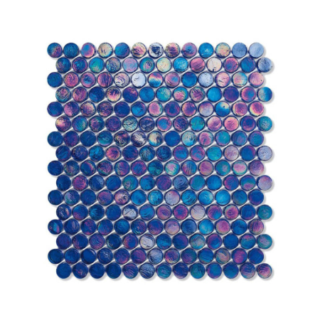 Ciemnoniebieska mozaika ze szkła z tęczowym refleksem BARRELS 219 SILK