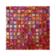 Czerwona mozaika ze szkła z tęczowym refleksem CUBES 240 WOOL