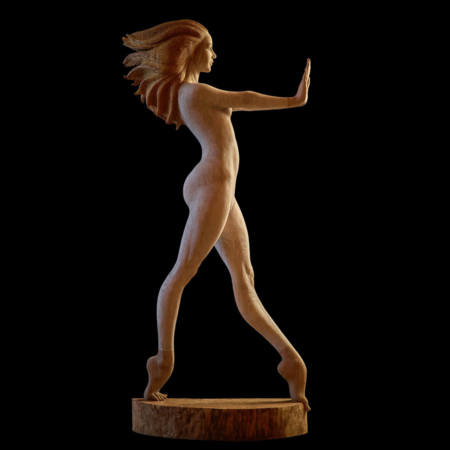 Drewniana rzeźba kobiety Spannung Małgorzata Chodakowska