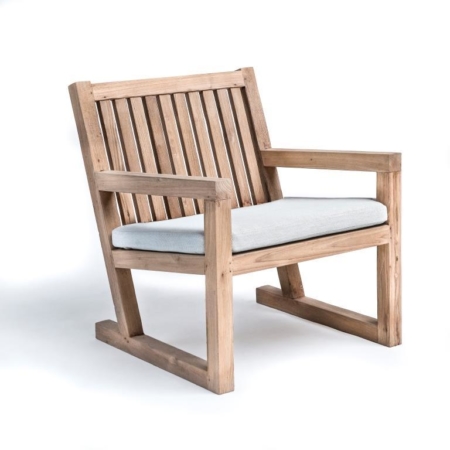 Drewniane krzesło ogrodowe z podłokietnikami ALAN