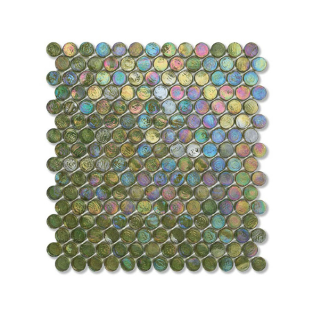 Zielona mozaika ze szkła z tęczowym refleksem BARRELS 244 TWEED