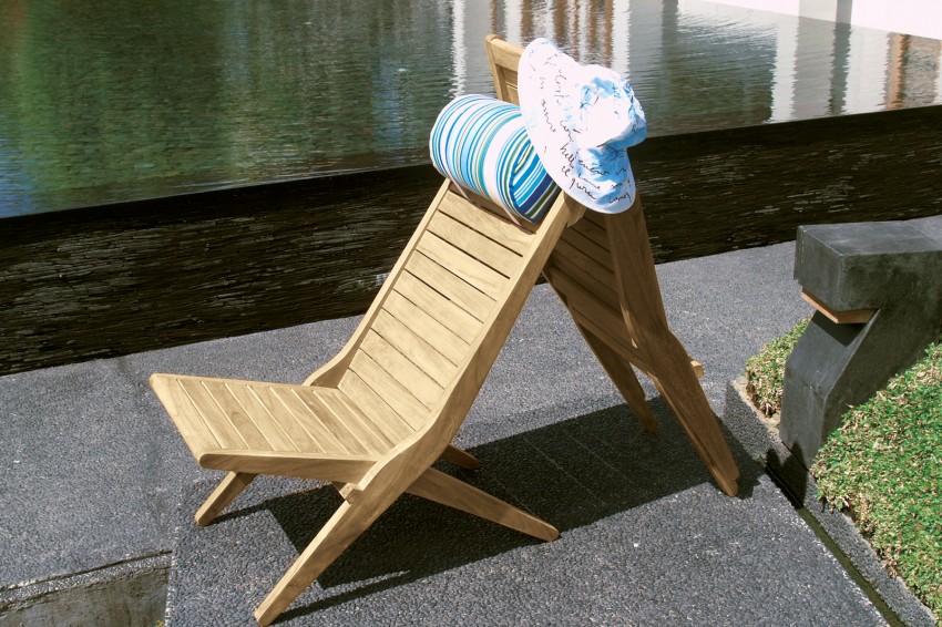 Drewniany fotel ogrodowy zewnętrzny składany Savana
