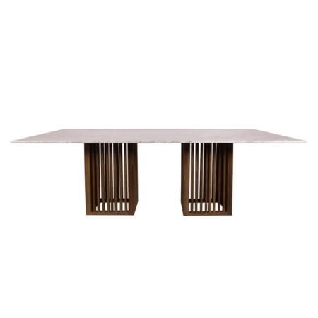 Prostokątny stół zewnętrzny z marmurowym blatem Code