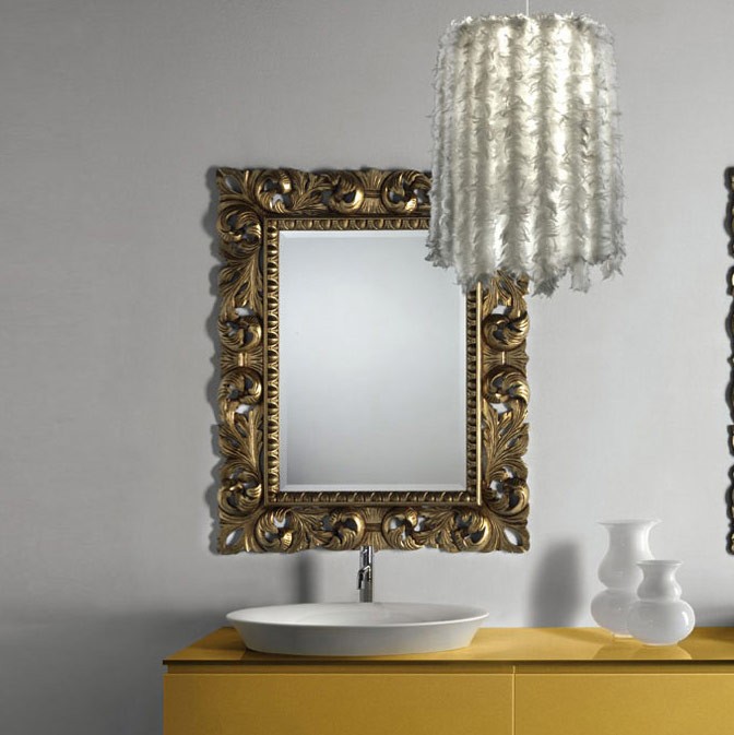 Klasyczne lustro łazienkowe z podświetleniem Retro