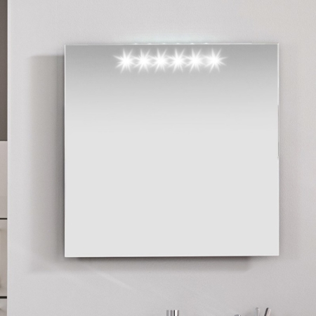 Kwadratowe lustro łazienkowe z podświetleniem Stock