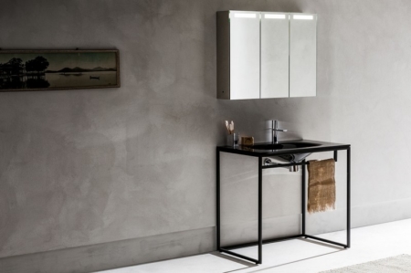 Minimalistyczna konsola z umywalką Frame