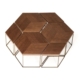 Heksagonalny stolik kawowy z drewnianym blatem Esagono