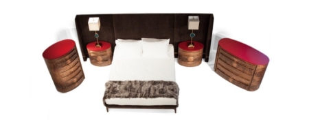 Luksusowe łóżko z szerokim pikowanym wezgłowiem Versa Plus
