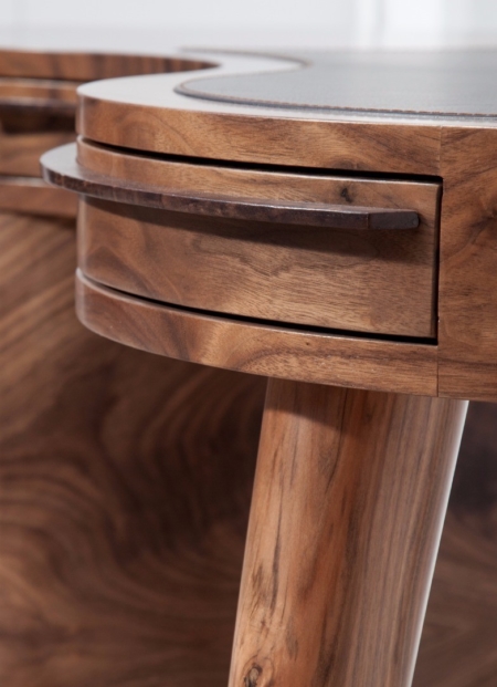 Nieregularne biurko z drewna Rhapsody