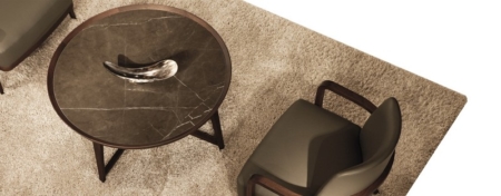 Okrągłe stoliki kawowe z kamiennym blatem Opera