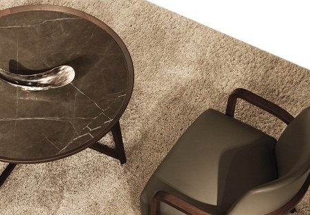 Okrągłe stoliki kawowe z kamiennym blatem Opera