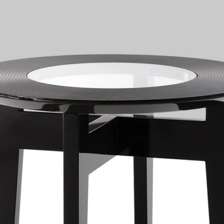 Okrągły stolik pomocniczy z frezowanym blatem Soprano