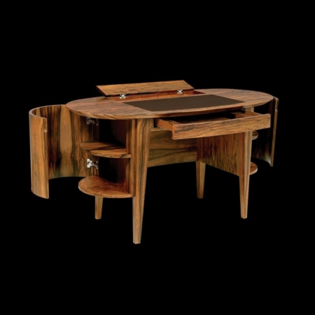 Owalne biurko z drewna Canna