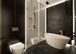 Czarno-biała łazienka w industrialnym stylu