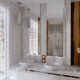 Biała łazienka z drewnianymi akcentami