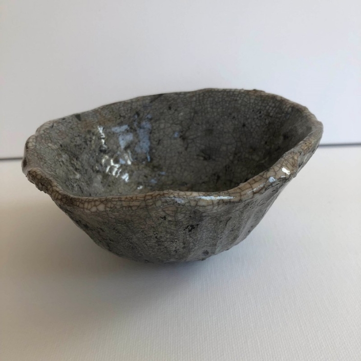 Ceramiczna miska Raku szara rękodzieło 1 Ceramiczna miska Raku szara rękodzieło