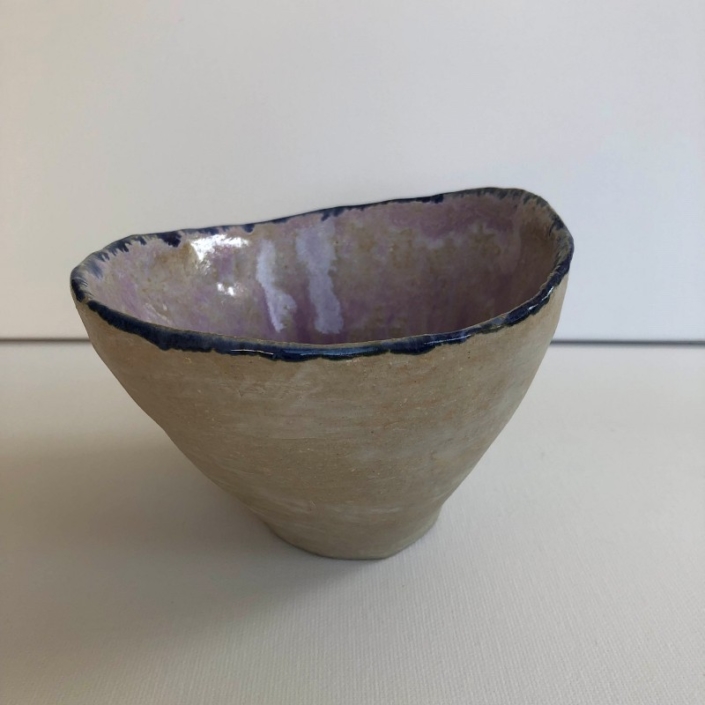 Fioletowo-beżowa miska Wabi Sabi rękodzieło Fioletowo-beżowa miska Wabi Sabi rękodzieło