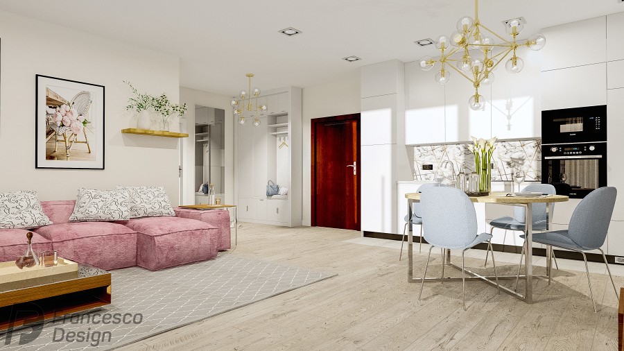 Jasny apartament w romantycznym wydaniu 1 Jasny apartament w romantycznym wydaniu