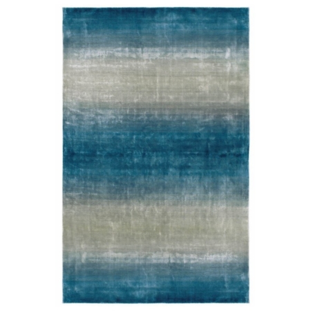 Szaro-niebieski dywan ręcznie tkany Geos