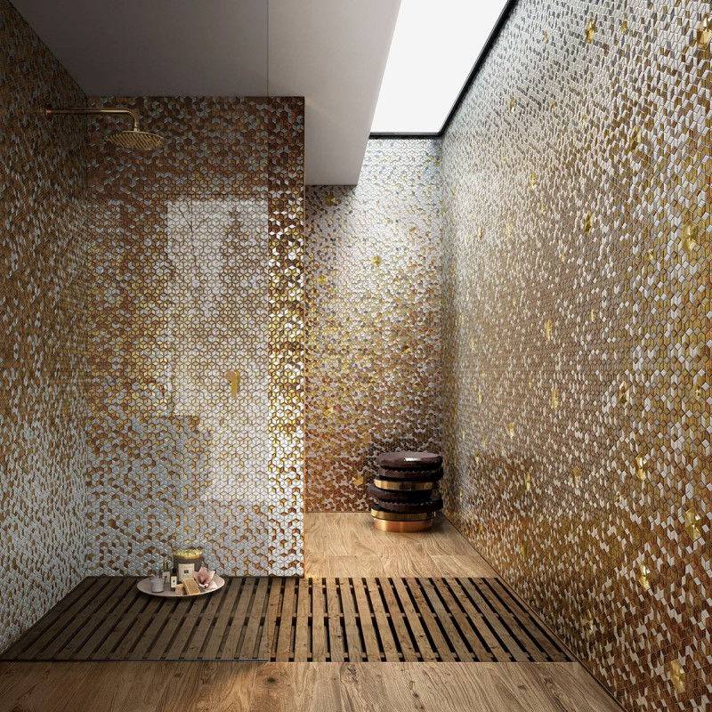 Artystyczna mozaika we wnętrzach sauna