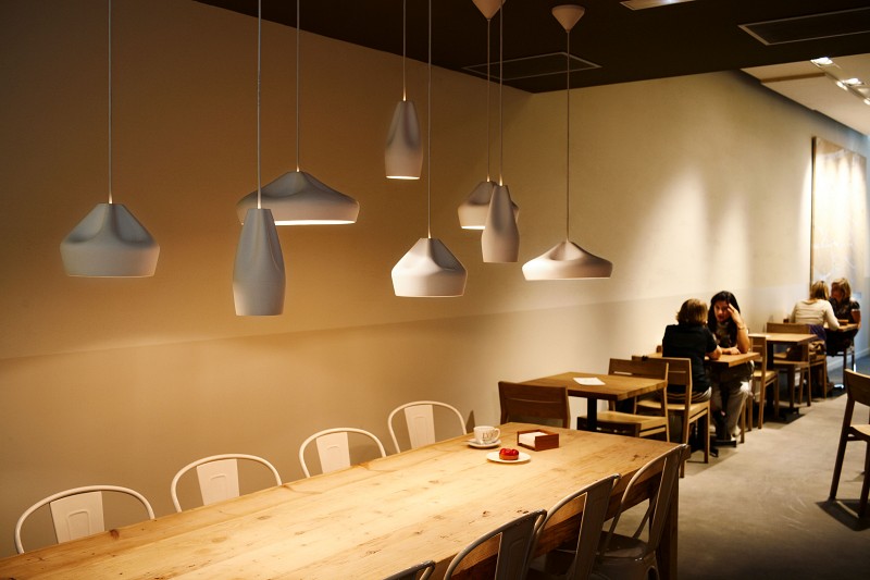 Nastrojowe restauracje aranżacja światłem Pleat Box