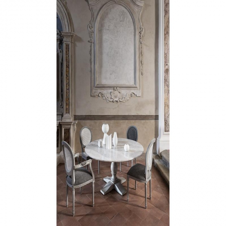 Krzesło klasyczne do jadalni z podłokietnikami Mozaic
