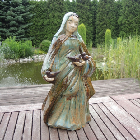 Ceramiczna rzeźba Maryja rękodzieło