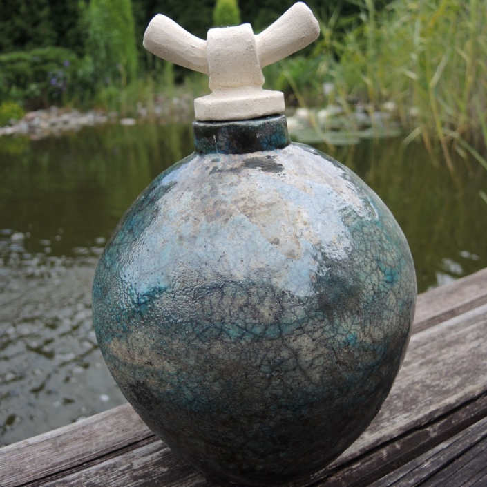Orientalna urna ceramiczna Raku rękodzieło