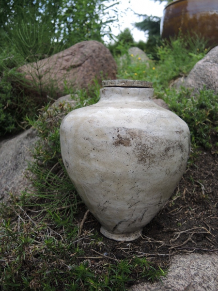 Szkliwiona urna ceramiczna Raku rękodzieło