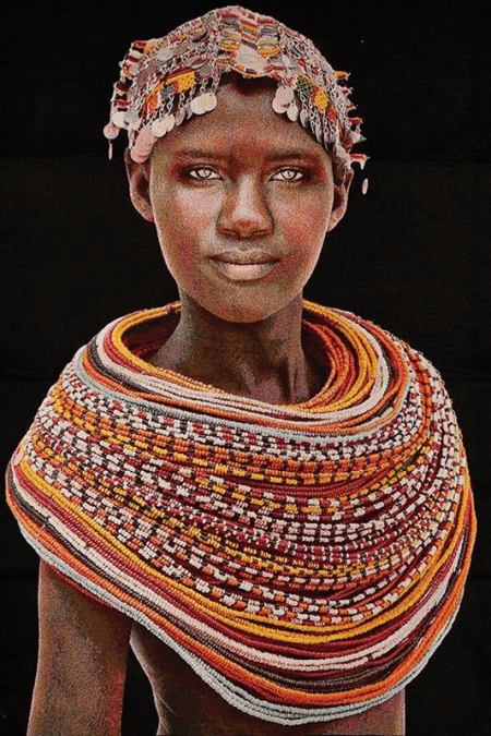 Gobelin Samburu Girl black Thomas Albrecht