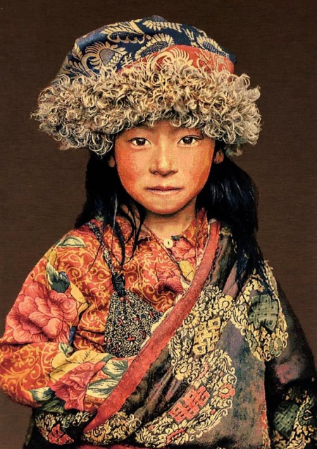 Gobelin Tibetan Child taupe Thomas Albrecht
