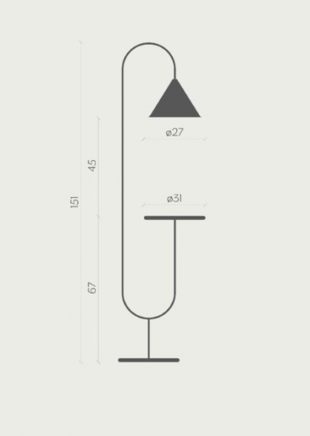 Lampa podłogowa ze stolikiem OZZ Miniforms