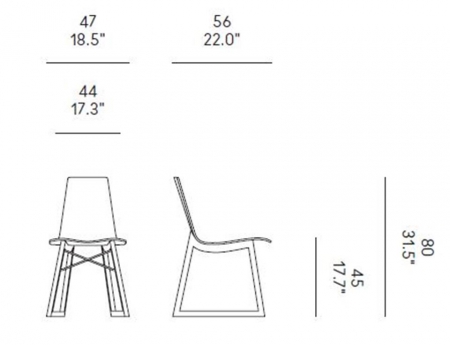 Minimalistyczne krzesło Ray Sedia