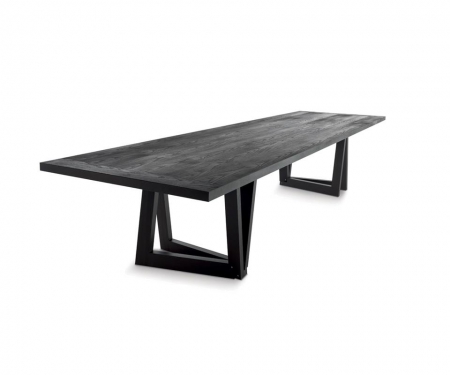 Stół z drewnianym blatem Quadror 03