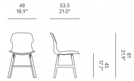 Minimalistyczne krzesło Stereo Metal Polipropilene