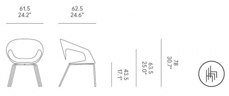 Minimalistyczne krzesło Vad Impilabile Imbottita