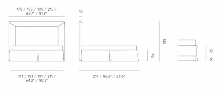 Minimalistyczne łóżko Sommier Sardegna