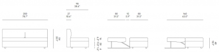 Minimalistyczna sofa Vulcano